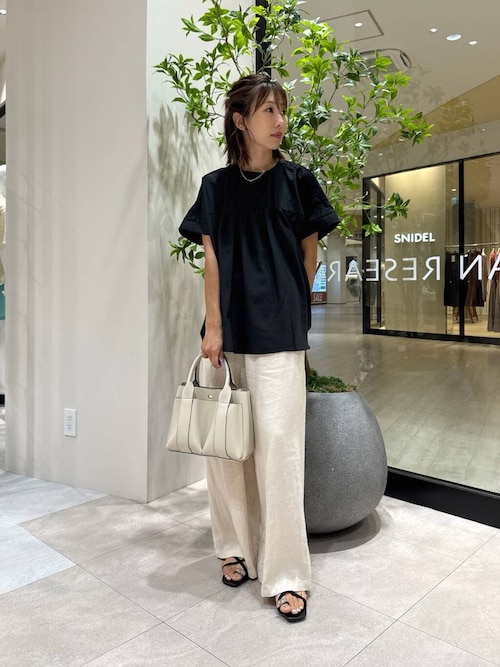 『Sサイズあり』『洗濯可』リネンレーヨンワイドパンツ