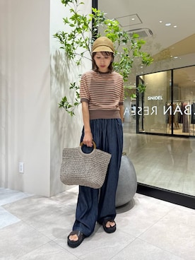 「アイテム（キャスケット、ベージュ系）」を使った、YUKI ♪ さん（レディース・160cm）の夏コーディネート