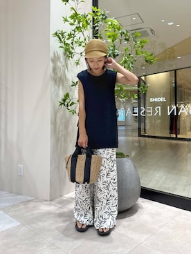 「アイテム（キャスケット、ベージュ系）」を使った、YUKI ♪ さん（レディース・160cm）の夏コーディネート