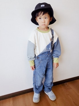 「Lee（リー）のアイテム（ハット）」を使った、むすこさん（キッズ・100cm）の秋コーディネート