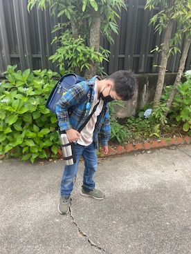 「DIAL DRIVE（ダイヤルドライブ）のアイテム」を使った、むすこさん（キッズ・129cm）の夏コーディネート