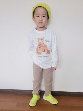 「MAD FOOT（マッドフット）のアイテム」を使った、むすこさん（キッズ・100cm）の秋コーディネート