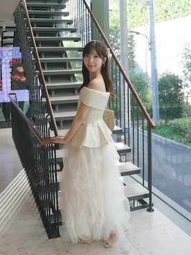 「アイテム（バレッタ/ヘアクリップ、ホワイト系）」を使った、🌛さん（レディース・165cm）の秋コーディネート