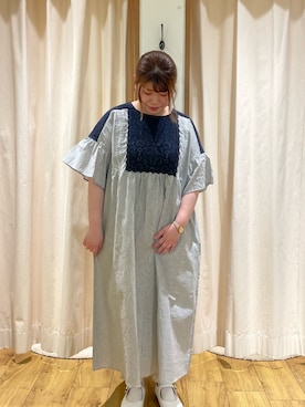 「Samansa Mos2（サマンサ モスモス）のモチーフレースワンピース（ワンピース）」を使った、Arisaさん（レディース・152cm）の春コーディネート