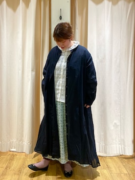 「Samansa Mos2（サマンサ モスモス）のレトロ壁紙風柄スカート（スカート）」を使った、Arisaさん（レディース・152cm）の春コーディネート