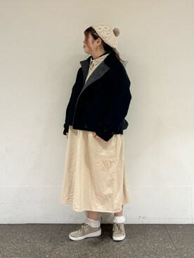 「サマンサモスモス」｜「アイテム（その他アウター）」を使った、Arisaさん（レディース・152cm）の冬コーディネート