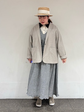 「Samansa Mos2（サマンサ モスモス）の配色前後2WAYブラウス（シャツ/ブラウス）」を使った、Arisaさん（レディース・152cm）の冬コーディネート