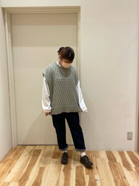 「Samansa Mos2 blue（サマンサモスモスブルー）のアイテム（スウェット）」を使った、Arisaさん（レディース・152cm）の冬コーディネート