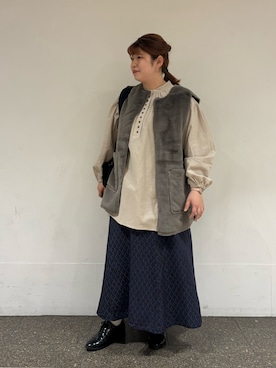 「ファーベスト」｜「アイテム（チュニック）」を使った、Arisaさん（レディース・152cm）の冬コーディネート