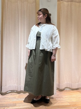「キャミワンピ」｜「アイテム（ノーカラージャケット）」を使った、Arisaさん（レディース・152cm）の春コーディネート