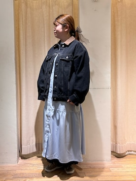 「ehka sopo（エヘカソポ）のアイテム（デニムジャケット）」を使った、Arisaさん（レディース・152cm）の春コーディネート
