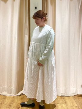 「Samansa Mos2（サマンサ モスモス）のインドコットン胸元レースブラウス（シャツ/ブラウス）」を使った、Arisaさん（レディース・152cm）の春コーディネート