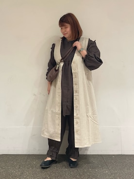 「重ね着ベストシーズン」｜「アイテム（チュニック）」を使った、Arisaさん（レディース・152cm）の秋コーディネート