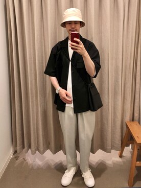 「RELAX（リラックス）のアイテム」を使った、漸さん（メンズ・172cm）の夏コーディネート