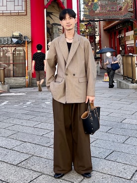 「アイテム（ハンドバッグ）」を使った、漸さん（メンズ・172cm）の秋コーディネート