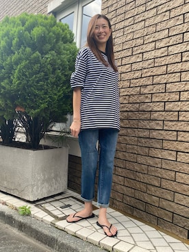 「テーパードデニム」｜moemi27さん（レディース・158cm）の夏コーディネート