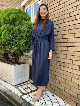 「アイテム（ワンピース、ブルー系）」を使った、moemi27さん（レディース・158cm）の夏コーディネート