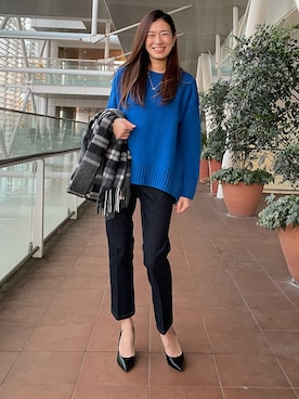 「フレアデニム」｜moemi27さん（レディース・158cm）の冬コーディネート