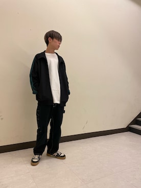 「ペインターパンツ」｜「アイテム（ジャージ）」を使った、お！お！た！さん（メンズ・176cm）の春コーディネート
