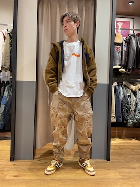 「カモフラパンツ」｜「アイテム（その他アウター）」を使った、お！お！た！さん（メンズ・176cm）の秋コーディネート