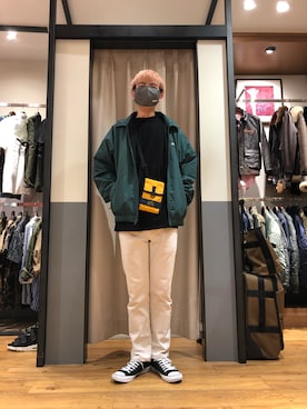 「ホワイトデニム」｜「アイテム（ブルゾン）」を使った、お！お！た！さん（メンズ・176cm）の夏コーディネート
