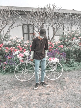 「oversize」｜「アイテム（その他トップス）」を使った、naive承さん（メンズ・174cm）の夏コーディネート