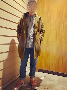 「BEAMS（ビームス）のアイテム（モッズコート）」を使った、carmeloさん（メンズ・175cm）の冬コーディネート