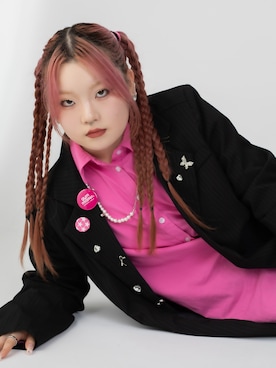 「アイテム（バッジ）」を使った、Ainaさん（レディース・162cm）の冬コーディネート