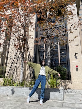 「MOUSSY（マウジー）のアイテム（MA-1）」を使った、yunishereさん（レディース・165cm）の冬コーディネート