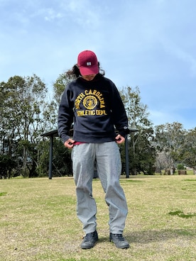 「Champion（チャンピオン）のアイテム（スニーカー）」を使った、Nukkayさん（メンズ・168cm）の春コーディネート