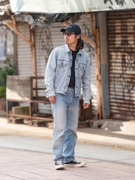 「Levi's（リーバイス）のアイテム（デニムジャケット、ブルー系）」を使った、Nukkayさん（メンズ・168cm）の春コーディネート