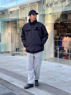 「アイテム（ダウンジャケット/コート）」を使った、ハヤシさん（メンズ・183cm）の冬コーディネート