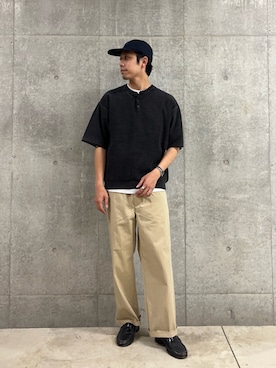 「GLOSTER（グロスター）のアイテム」を使った、ハヤシさん（メンズ・183cm）の春コーディネート