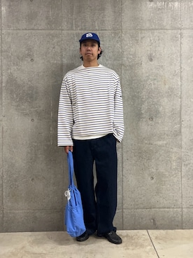 「GLOSTER（グロスター）のアイテム」を使った、ハヤシさん（メンズ・183cm）の秋コーディネート