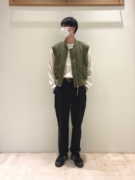 「fredy emue（フレディエミュ）のアイテム（ジャケット/アウター）」を使った、ハヤシさん（メンズ・183cm）の冬コーディネート