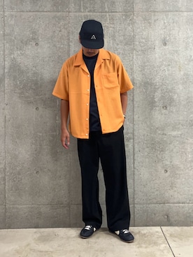 「GLOSTER（グロスター）のアイテム」を使った、ハヤシさん（メンズ・183cm）の夏コーディネート