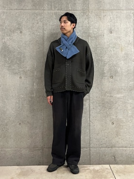 「TWEED MILL（ツイードミル）のアイテム」を使った、ハヤシさん（メンズ・183cm）の冬コーディネート