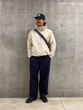 「UNIVERSAL OVERALL（ユニバーサルオーバーオール）のアイテム」を使った、ハヤシさん（メンズ・183cm）の秋コーディネート