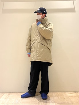 「モンスターパーカー」｜「アイテム（キャップ）」を使った、ハヤシさん（メンズ・183cm）の冬コーディネート
