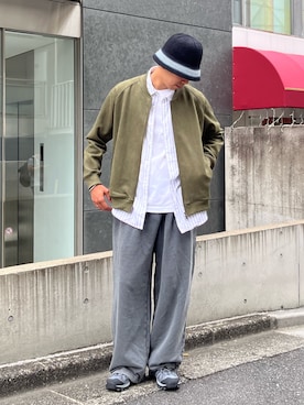 「アイテム（帽子）」を使った、ハヤシさん（メンズ・183cm）の秋コーディネート