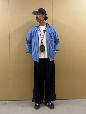 「GLOSTER（グロスター）のアイテム」を使った、ハヤシさん（メンズ・183cm）の夏コーディネート