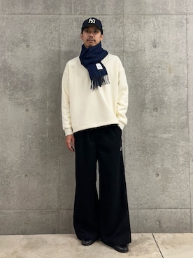 「アイテム（マフラー）」を使った、ハヤシさん（メンズ・183cm）の冬コーディネート