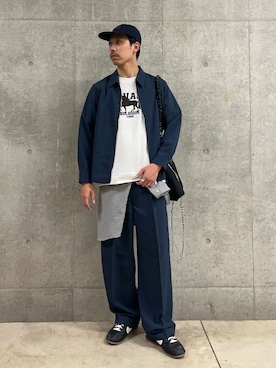 「GLOSTER（グロスター）のアイテム（パンツ）」を使った、ハヤシさん（メンズ・183cm）の春コーディネート