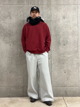 「アイテム（マフラー）」を使った、ハヤシさん（メンズ・183cm）の冬コーディネート