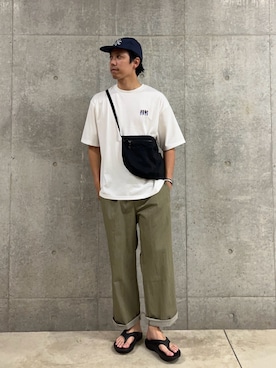 「GLOSTER（グロスター）のアイテム」を使った、ハヤシさん（メンズ・183cm）の春コーディネート