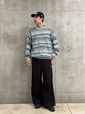 「アイテム（ニット/セーター）」を使った、ハヤシさん（メンズ・183cm・30代）の冬コーディネート