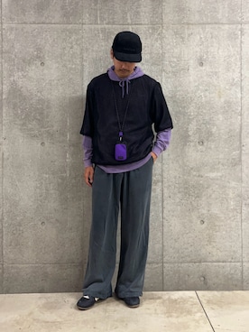 「GLOSTER（グロスター）のアイテム（トップス）」を使った、ハヤシさん（メンズ・183cm）の秋コーディネート
