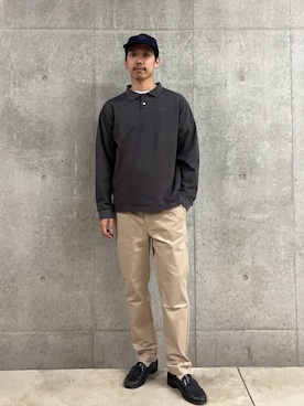 「GLOSTER（グロスター）のアイテム」を使った、ハヤシさん（メンズ・183cm）の春コーディネート