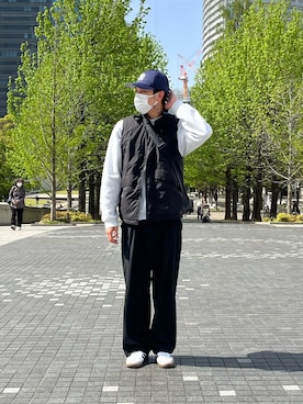 「KITH（キス）のアイテム（帽子）」を使った、ハヤシさん（メンズ・183cm）の春コーディネート