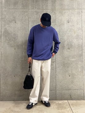 「GLOSTER（グロスター）のアイテム」を使った、ハヤシさん（メンズ・183cm）の春コーディネート